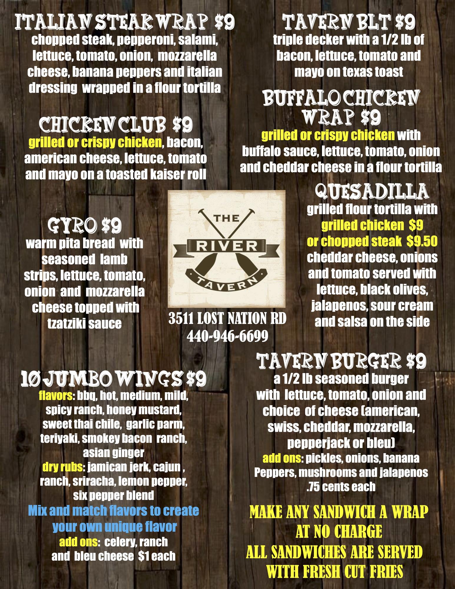 The River Tavern Food